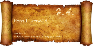 Honti Arnold névjegykártya